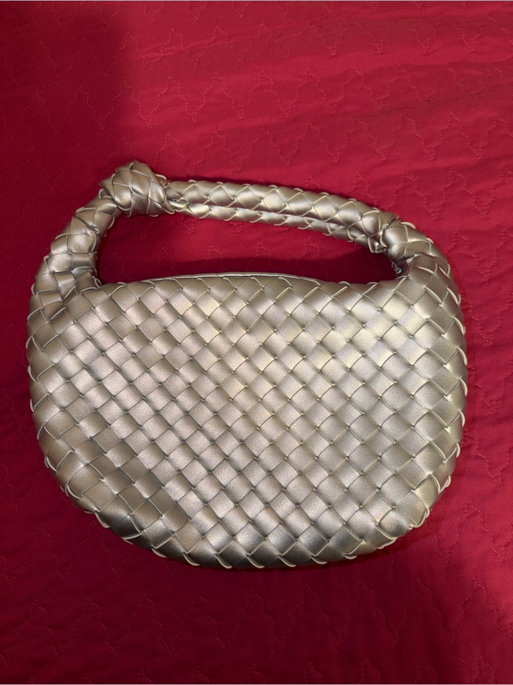 a new day Woven Metallic Hobo Bag